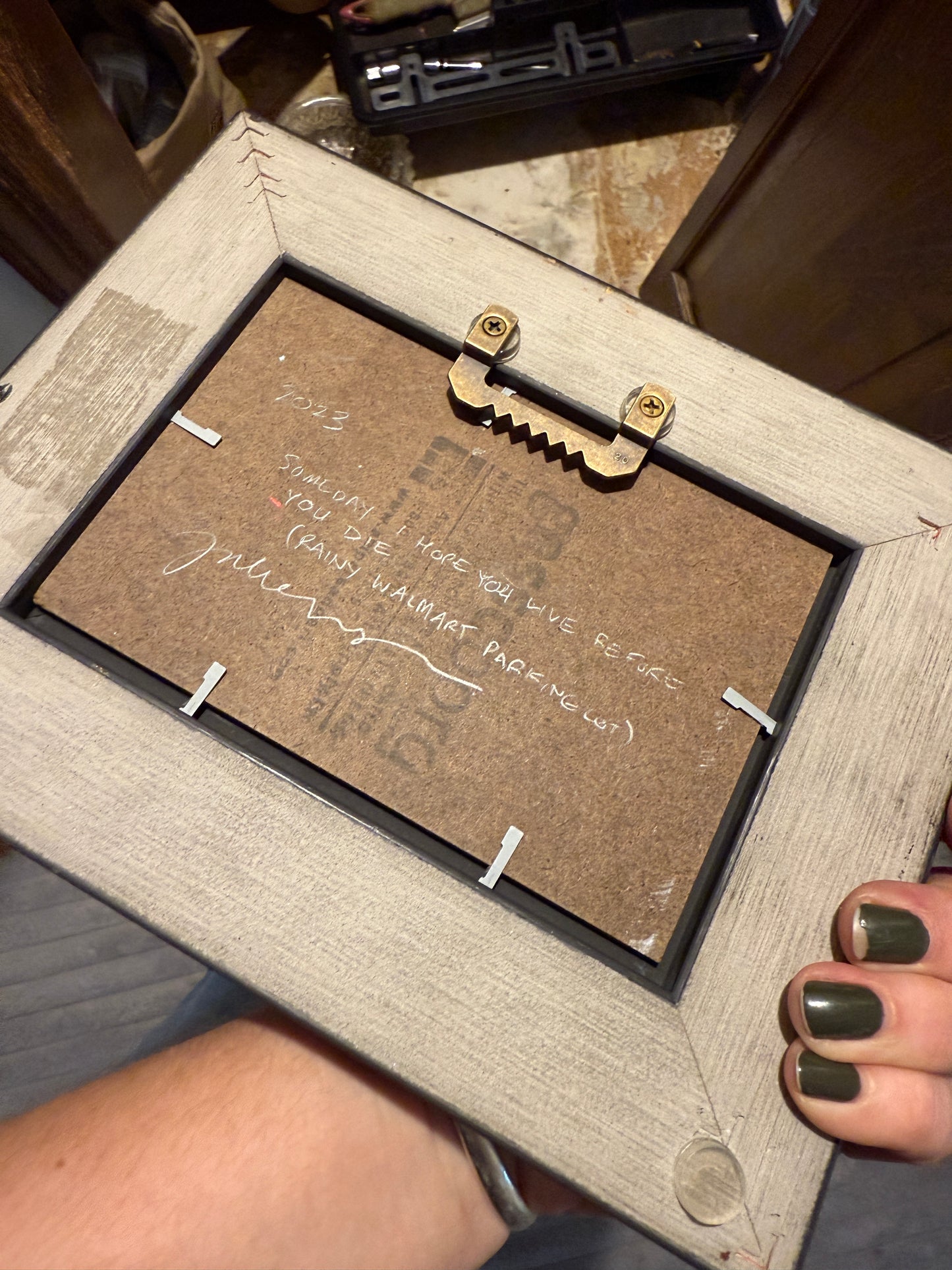 Someday I Hope You Live Before You Die (en plein air, rainy Walmart Parking Lot)